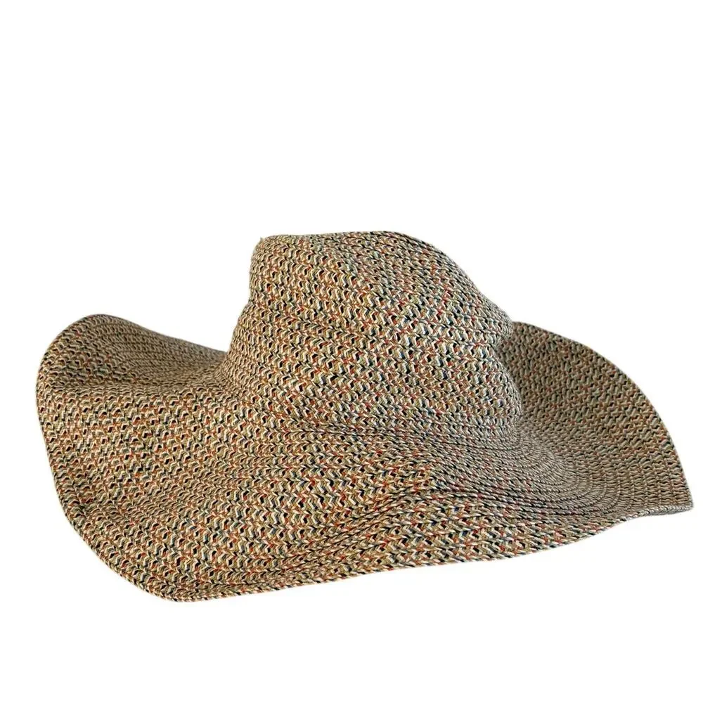 Four Buttons Hat San Dego Hat Co. Beach Floppy Wide Brim Staw Weave Hat‎